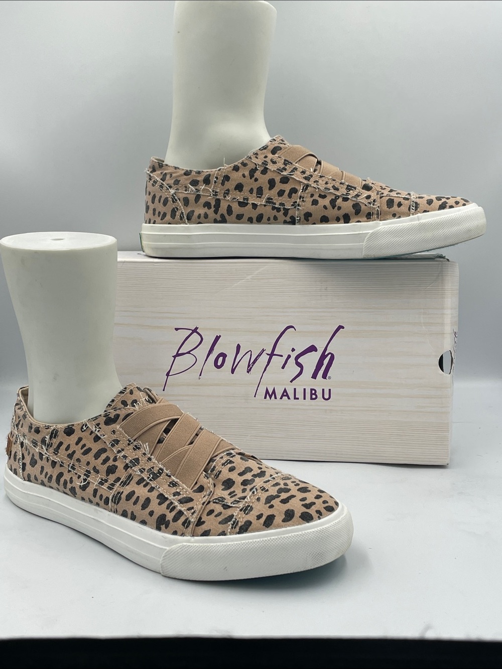 Blowfish Leopard Print Slip-On Sneakers Tan animal print canvas. Size 10. Used.